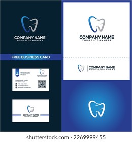 Creative Dentist Logo. Dental Clinic Company Vector Logo. Modern Dental Logo Design. Abstract Purple and Blue Combination with Sharp Shape. 