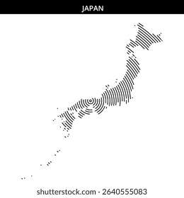 Creative depiction of Japan using bold linear patterns and shapes