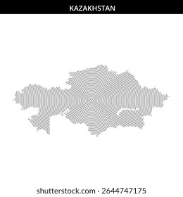 A creative depiction of Kazakhstan featuring circular line patterns.