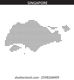A creative depiction of Singapore using dots to form its map outline, showcasing the island's geographical features.