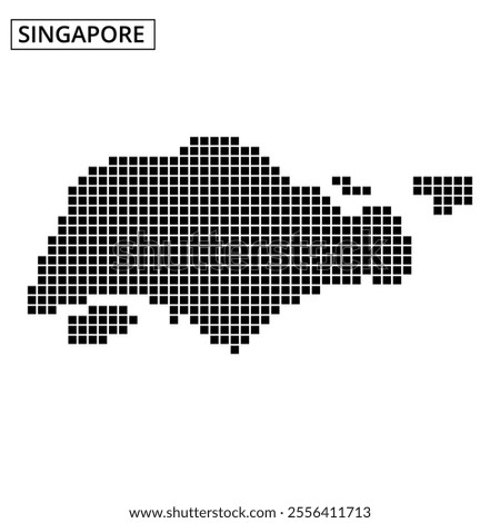 A creative depiction of Singapore using dots to form its map outline, showcasing the island's geographical features.