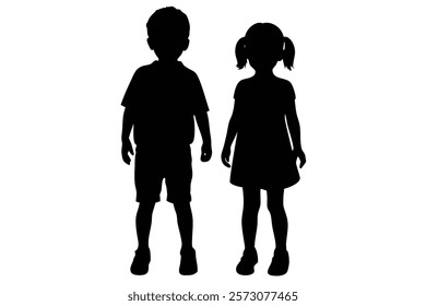 Creative Depictions of Standing Children Silhouettes
