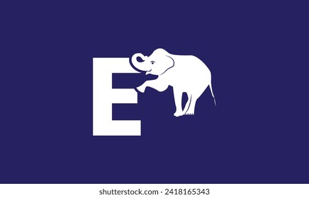 Logo de Creative Desain Elephant y Letra E.