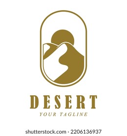 logo creativo del desierto con plantilla de eslogan