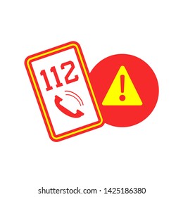 Creative design of 112 call icon