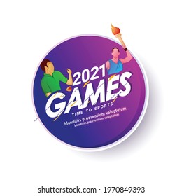Creative Design 2021 Games Time To Sport Concept Poster Design With Athletics In Different Poses 