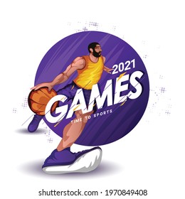 Creative Design 2021 Games Time To Sport Concept Poster Design With Athletics In Different Poses 
