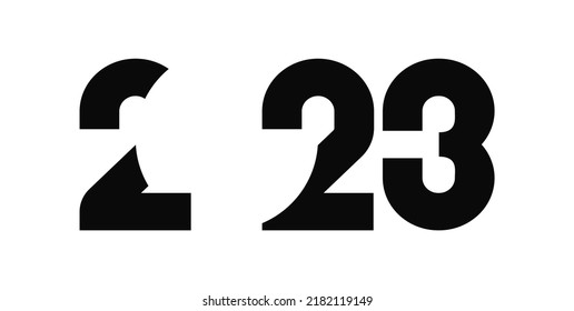 Creative design 2023 numbers with negative space vector illustration for design new year banner and poster