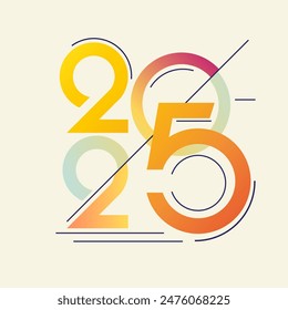 Creative Design to 2025 New Year Posters, Greeting Cards, or banners design. Logo Text 2025 design Happy New Year Celebration concept.