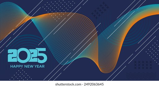 Creative Design to 2025 New Year Posters, Greeting Cards, or banners design. Logo Text 2025 design Happy New Year Celebration concept.