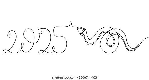 Creative design of 2025 with a snake motif symbolizing the new year and prosperity