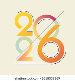 Creative Design to 2026 New Year Posters, Greeting Cards, or banners design. Logo Text 2026 design Happy New Year Celebration concept.