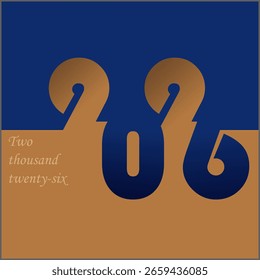 Diseño creativo del número 2026 para celebrar feliz año nuevo 2026. diseño simple de 2026.	