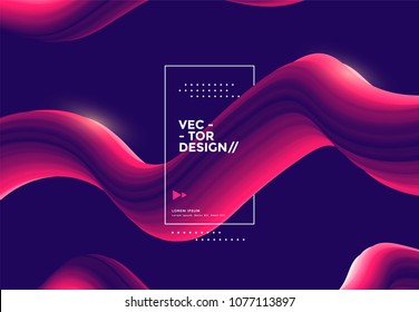 Creative design 3d flow shape. Liquid wave backgrounds. Vector illustration