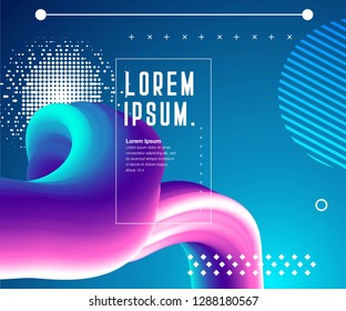Creative design 3d flow shape. Liquid wave backgrounds. Vector illustration