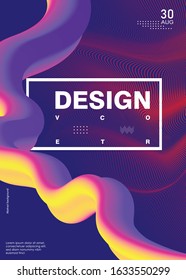 Creative design 3d flow shape. Liquid wave backgrounds. Vector illustration
