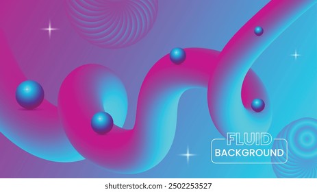 Creative design 3d flow with shape. Fluid wave background. Vector illustration	