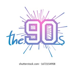 Kreatives Design des Symbols der 90er Jahre