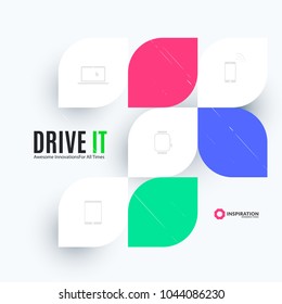 Creative design of abstract vector design elements for graphic template