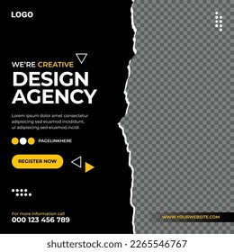 Creative design agency banner for social media post template