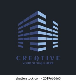 Creative design AH building logo symbol. real estate hexagon design template svg