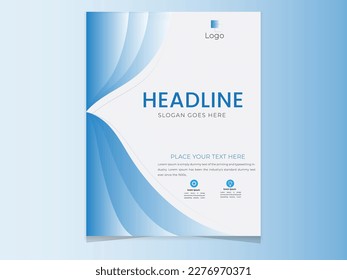 Creative Design annual report, cover, brochures, flyers, presentations, leaflet, magazine a4 size template with blue abstract templates - stock vector
