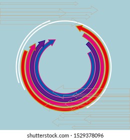 Creative design of the arrow. Isolated on blue background.
