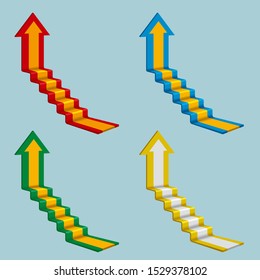 Creative design of the arrow. Isolated on blue background.