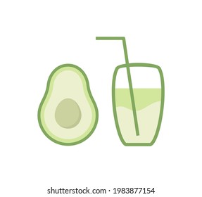 Creative design of avocado juice symbol