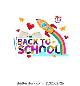 Creative design back to school , colorful and fun