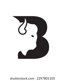 DISEÑO CREATIVO DE LA CABEZA DE BISÓN Y LA CARTA B