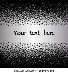 Creative design with black spiders on a silver background for your design or logo.Vector illustration. Insect in black and white concept.Textile pattern, print pattern. Black spiders, insect pattern. 