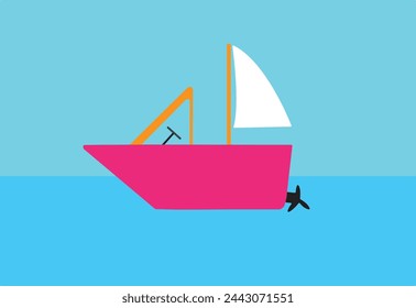 Creative design Boat logo vector