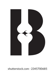 creative design of bone and letter B