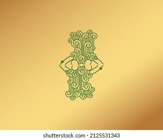 Creative design for brand with golden background
