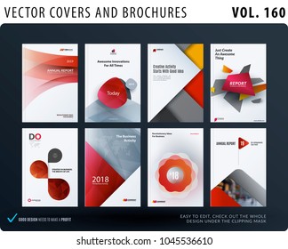 Creative design of brochure set, abstract annual report, horizontal cover