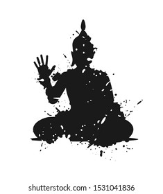 Creative design of budha art illustration
