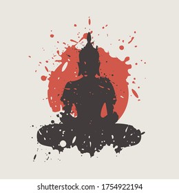 Creative design of budha art illustration