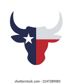Schaffensflagge für Stier und Texas