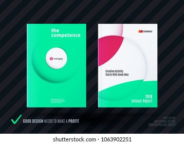 Creative design of business brochure set, abstract horizontal cover layout, flyer