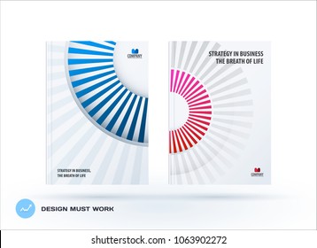 Creative design of business brochure set, abstract horizontal cover layout, flyer