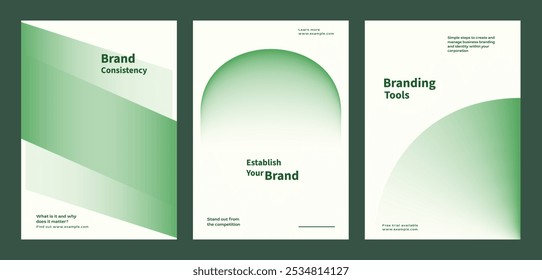 Creative design business marketing poster template vector set. Abstract green gradient designs poster with Business marketing concept. Business modern green gradient design template poster set