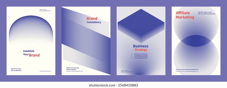 Creative design business marketing poster template vector set. Abstract gradient designs poster with Business marketing concept. Business modern purple gradient design template poster set