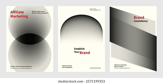 Creative design business marketing poster template vector set. Abstract black and white gradient poster with Business marketing concept. Business modern black and white gradient template poster set