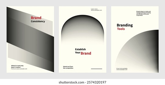 Creative design business marketing poster template vector set. Abstract black and white gradient poster with Business marketing concept. Business modern black and white gradient template poster set