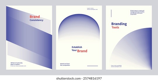 Creative design business marketing poster template vector set. Abstract gradient designs poster with Business marketing concept. Business modern purple gradient design template poster set