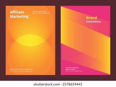 Creative design business marketing poster template vector set. Colorful Abstract gradient designs poster with Business marketing concept. Business modern colorful gradient design template poster set