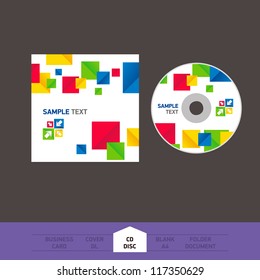 creative design business style blue green yellow red white colorful squares / cover disc cd dvd