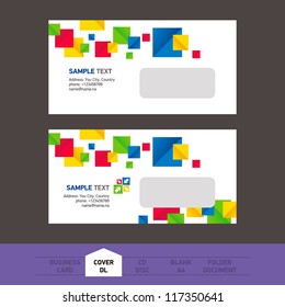 creative design business style blue green yellow red white colorful squares / envelope colorful