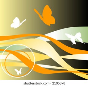 creative design with butterfly, rainbow and stars